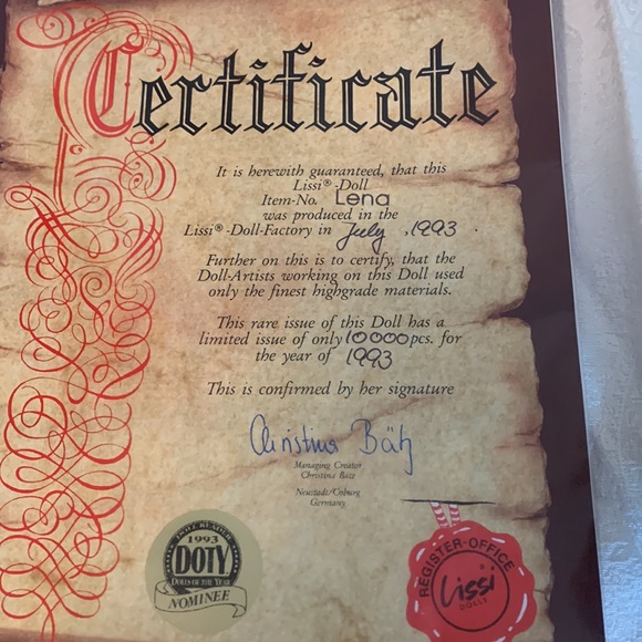 LISSI DOLL LENA LIMITED EDITION VINTAGE German doll. - Picture 5 of 10